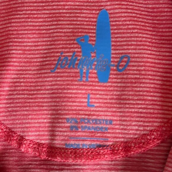 Johnnie-O Vaughn Striped 1/4 zip Performance Long Sleeve Mens Top. Size Large. - Picture 7 of 8